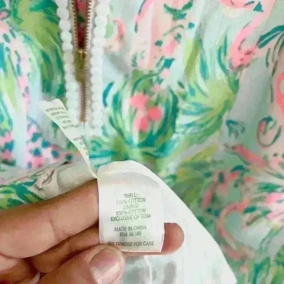 Lilly Pulitzer Mila Shift in Sea Salt Blue On Parade Dress Giraffe Elephant - Picture 7 of 8